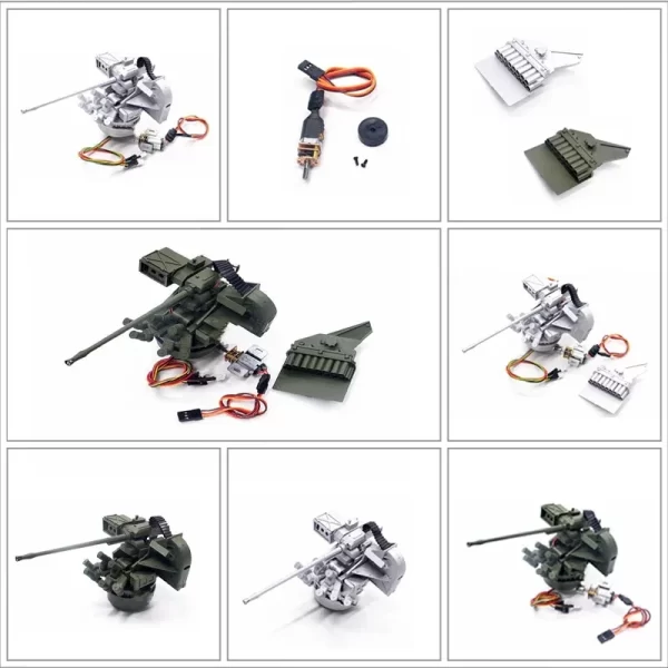 Henglong 1/16 RC Tank Metal Machine Gun With LED – Black DIY Upgrade Part