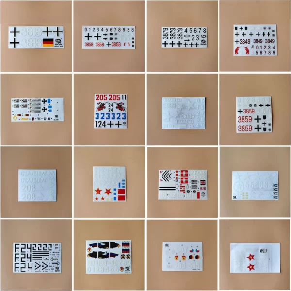 Henglong 1/16 rc tank Decals&Sticker 3818.3878.3879.3888A.3889.3908.3909.3918.3938.3939 etc